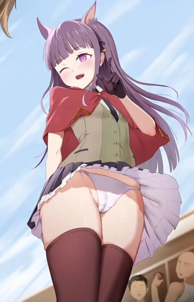 【二次】ローアングルでおパンツ見えちゃってるエロ画像まとめ