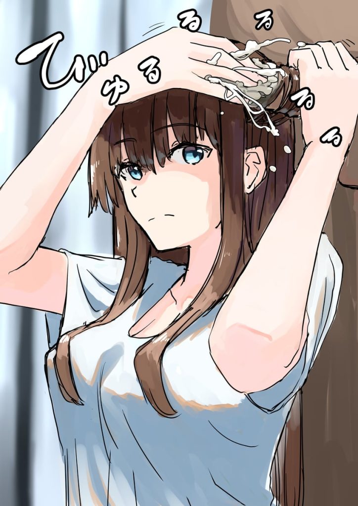 【二次】髪の毛でしごいたりぶっかけたりするエロ画像まとめ【髪コキ】