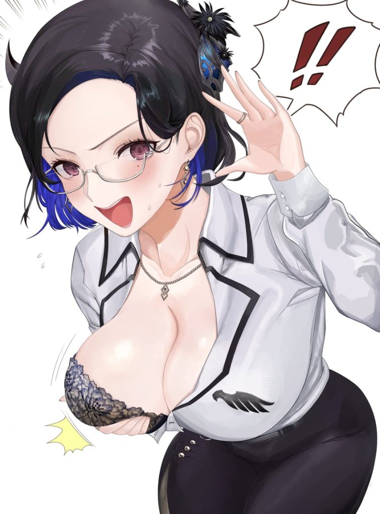 【二次】おっぱいがデカすぎて胸ボタンを飛ばしてる画像まとめ