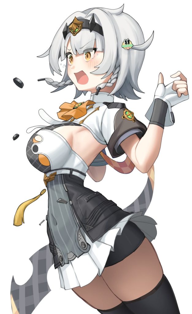 【二次】おっぱいがデカすぎて胸ボタンを飛ばしてる画像まとめ