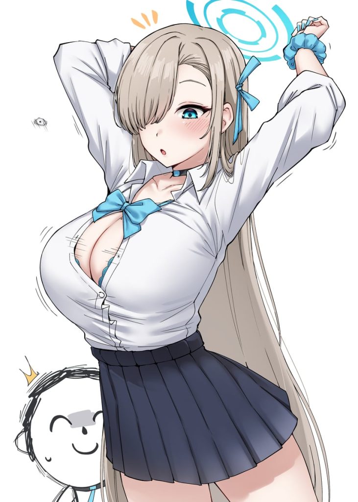 【二次】おっぱいがデカすぎて胸ボタンを飛ばしてる画像まとめ