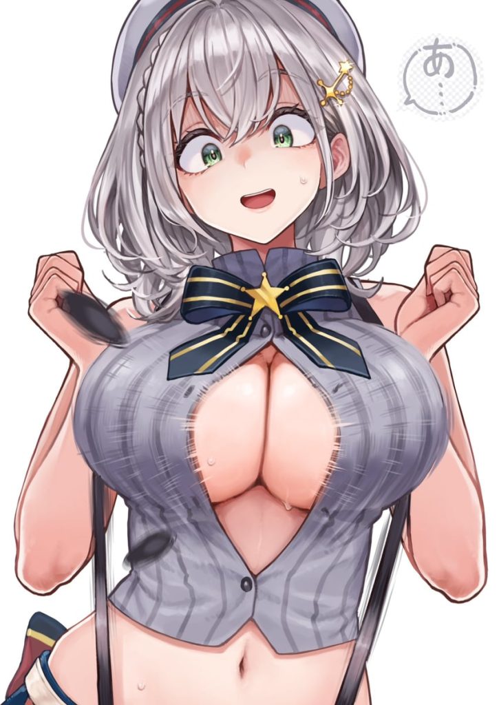 【二次】おっぱいがデカすぎて胸ボタンを飛ばしてる画像まとめ