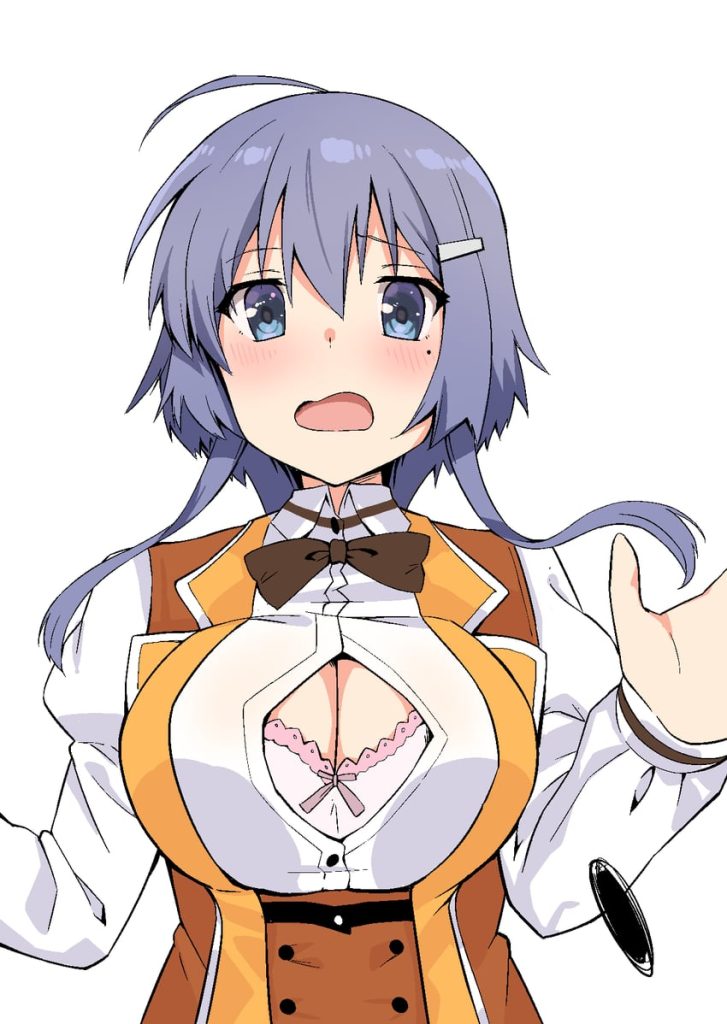 【二次】おっぱいがデカすぎて胸ボタンを飛ばしてる画像まとめ