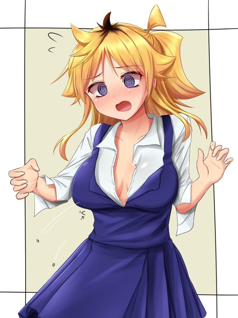 【二次】おっぱいがデカすぎて胸ボタンを飛ばしてる画像まとめ