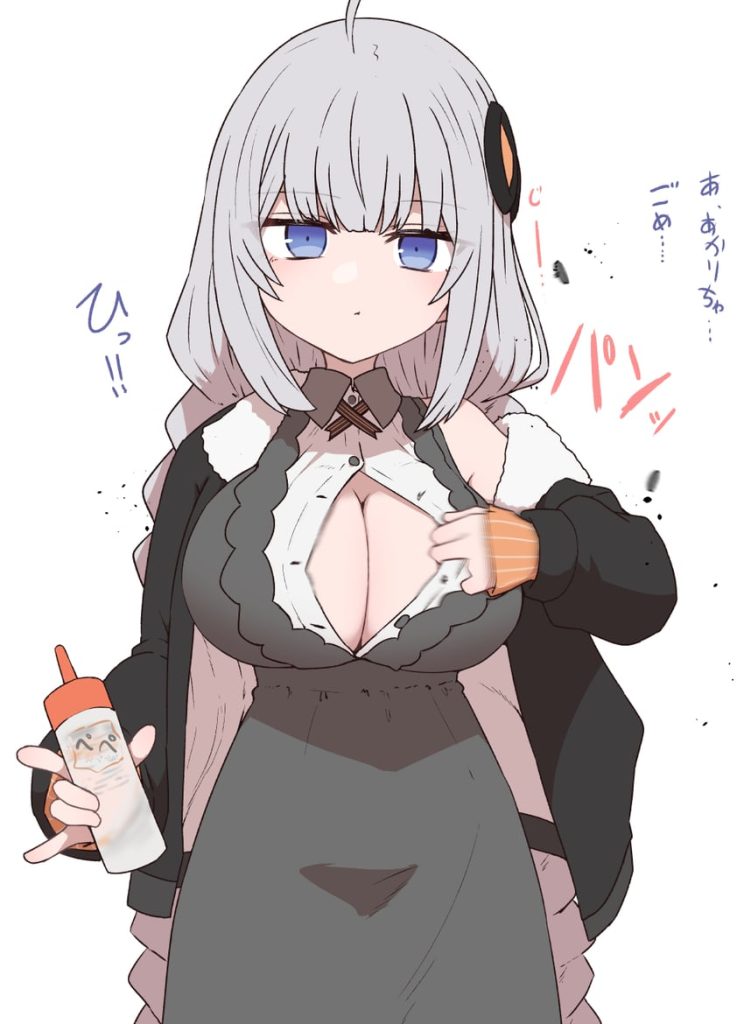 【二次】おっぱいがデカすぎて胸ボタンを飛ばしてる画像まとめ