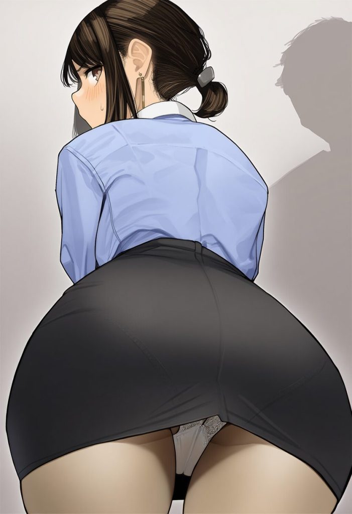 【画像】たわわなおしりに着衣ぶっかけ【がんばれ同期ちゃん】 2枚目