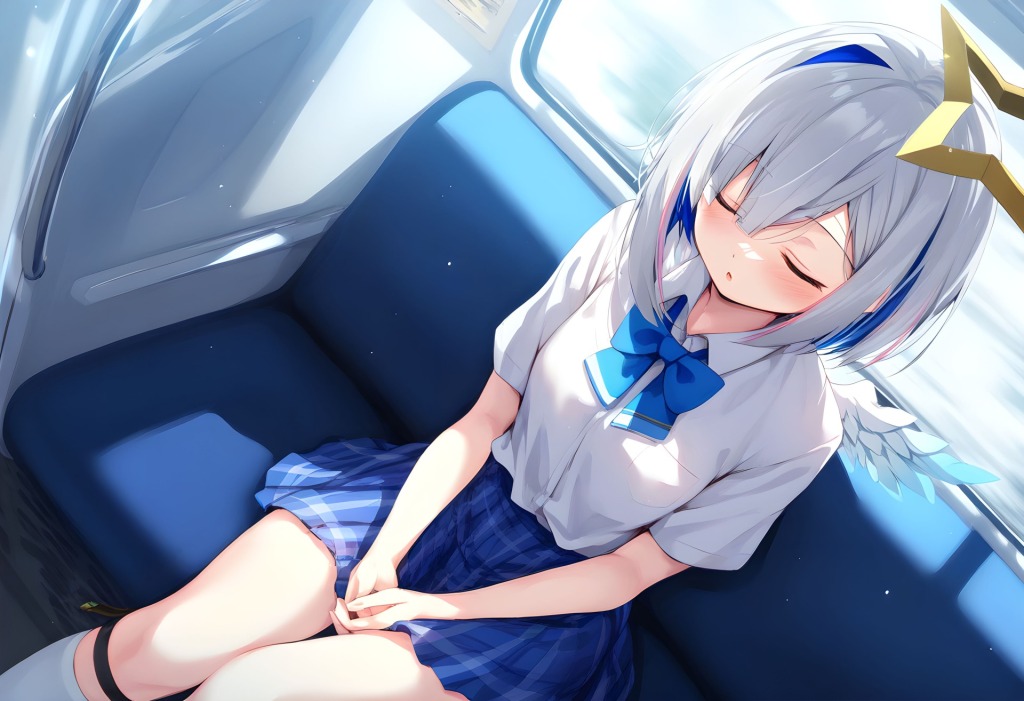 【画像】天音かなたが電車で痴漢されちゃうエロ画像集