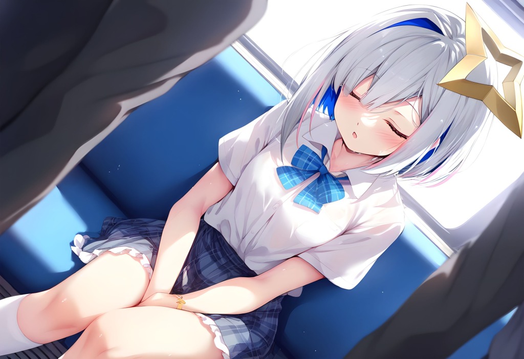 【画像】天音かなたが電車で痴漢されちゃうエロ画像集