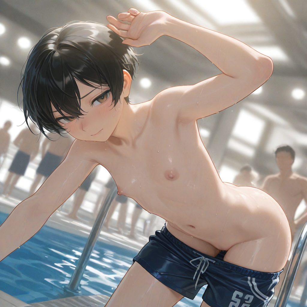【二次エロ】ボーイッシュ女子の露出＆男水着チャレンジ