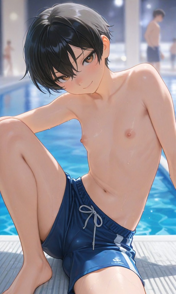【二次エロ】ボーイッシュ女子の露出＆男水着チャレンジ