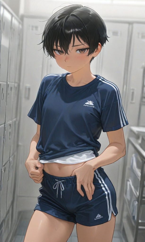 【二次エロ】ボーイッシュ女子の露出＆男水着チャレンジ