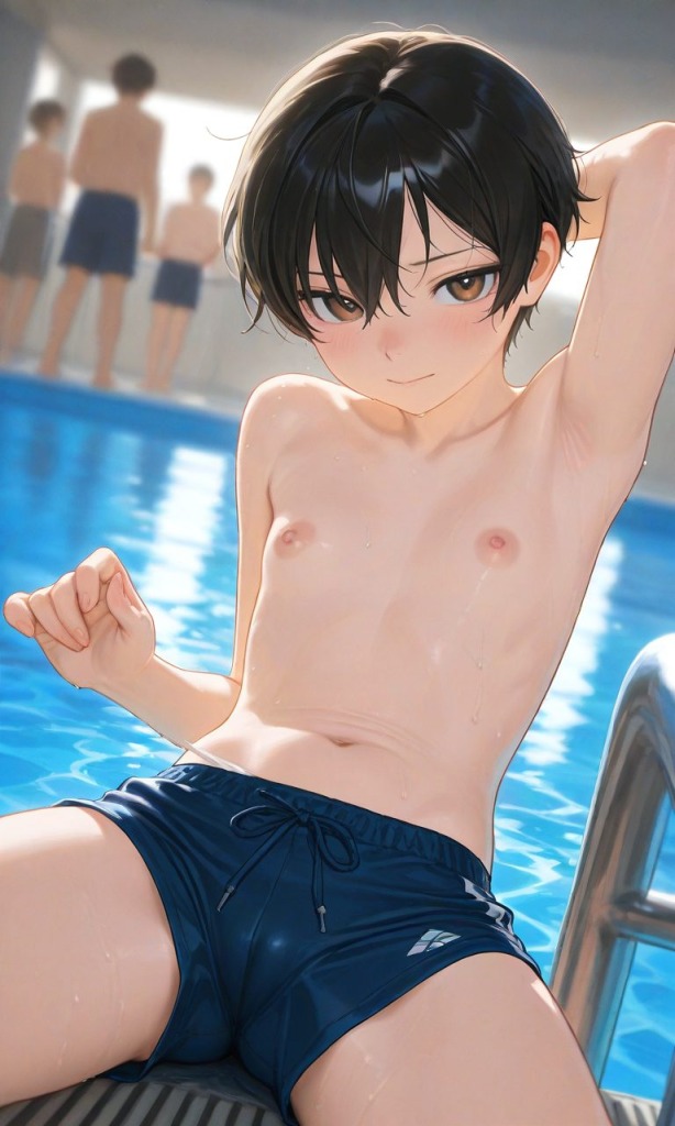 【二次エロ】ボーイッシュ女子の露出＆男水着チャレンジ