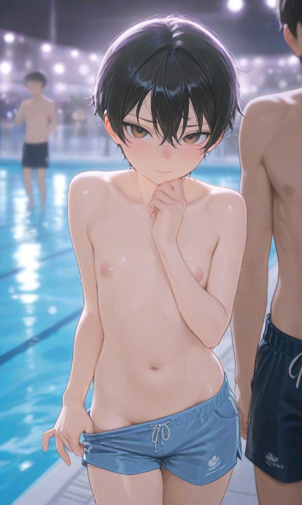 【二次エロ】ボーイッシュ女子の露出＆男水着チャレンジ