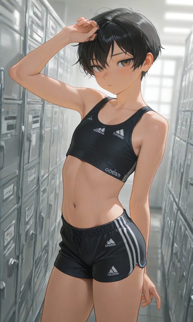 【二次エロ】ボーイッシュ女子の露出＆男水着チャレンジ