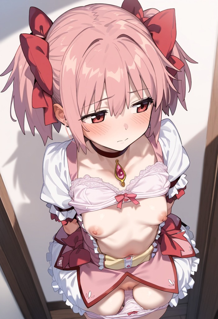 【画像】まどマギキャラたちに嫌な顔されながらたくし上げてもらうエロ画像 4枚目