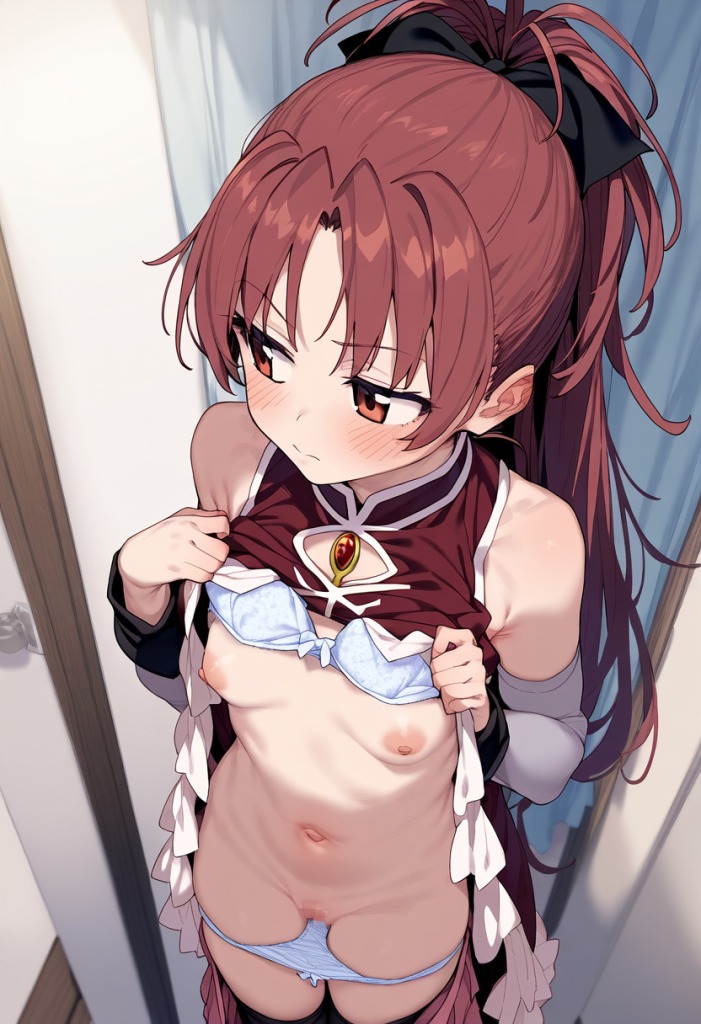 【画像】まどマギキャラたちに嫌な顔されながらたくし上げてもらうエロ画像 13枚目