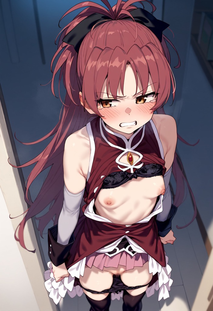 【画像】まどマギキャラたちに嫌な顔されながらたくし上げてもらうエロ画像 14枚目