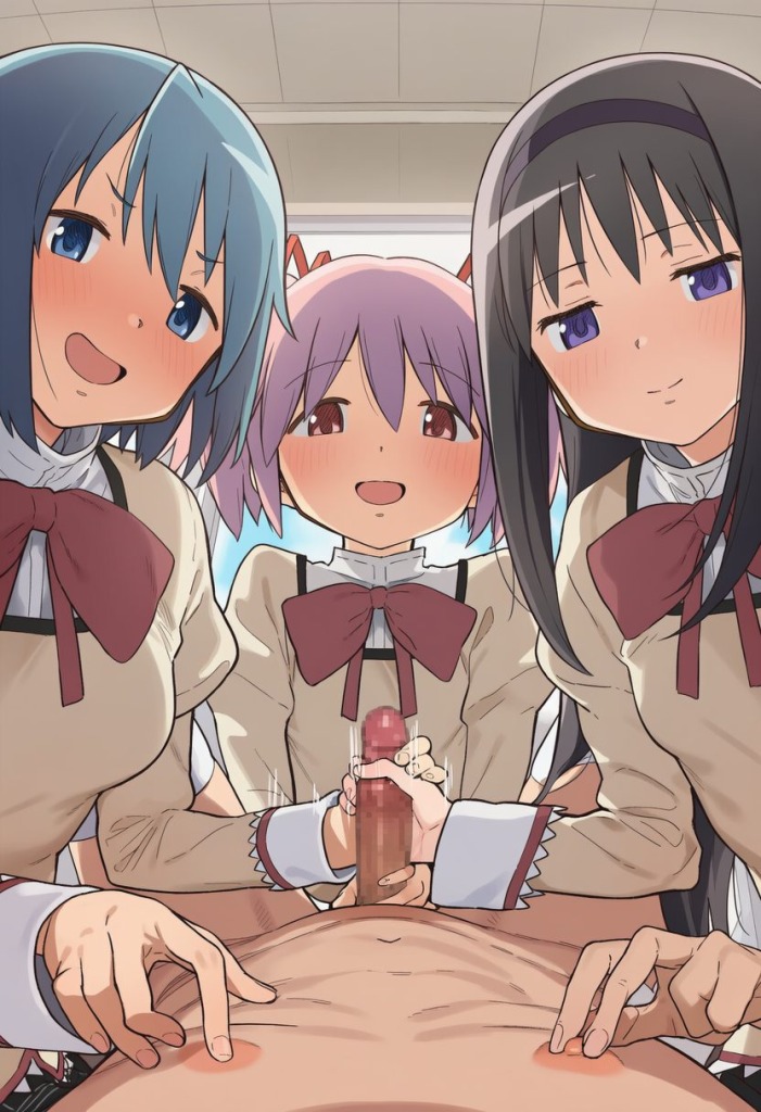 【画像】まどさやほむの乳首責め手コキ