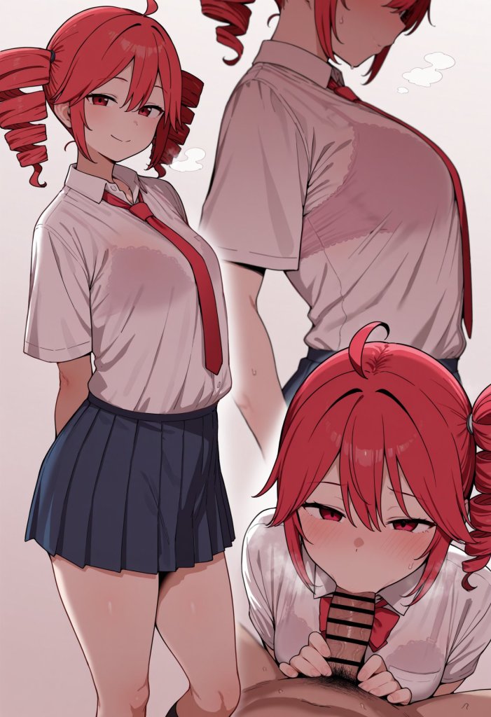 【画像】エッロい透けブラしてる重音テトにフェラってもらうエロ画像のサムネイル画像