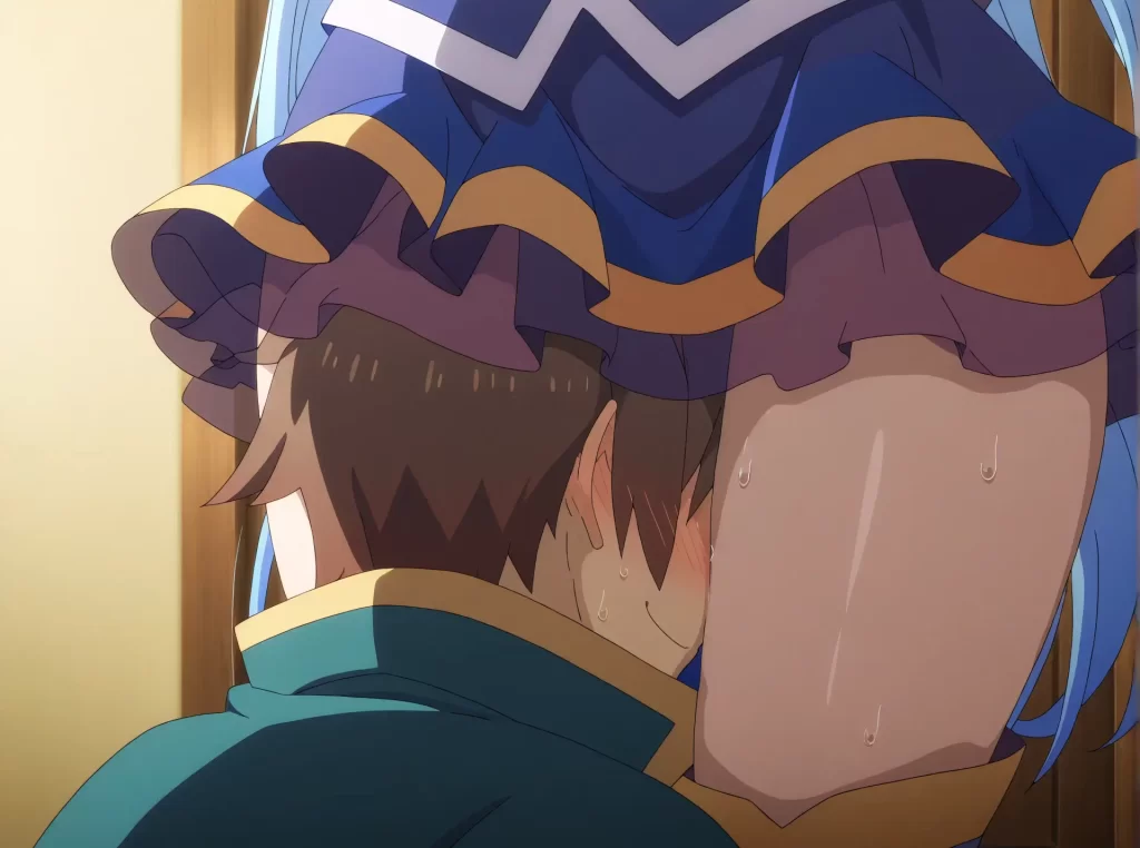 【このすば】アクアさんのむちむちなカラダにくっつきまくるエロ画像