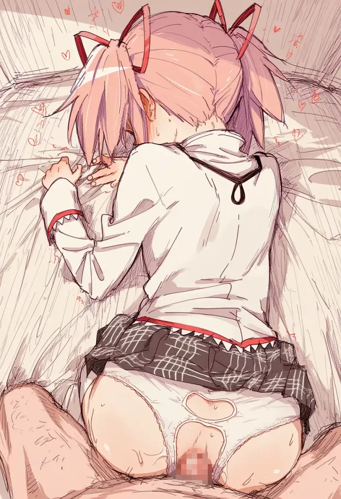 【画像】鹿目まどかがまんぐり返しでアナル責められて潮吹いちゃってるエロ画像