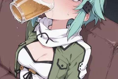 【画像】SAOシノンに無理やり飲ませて乱暴するエロ画像