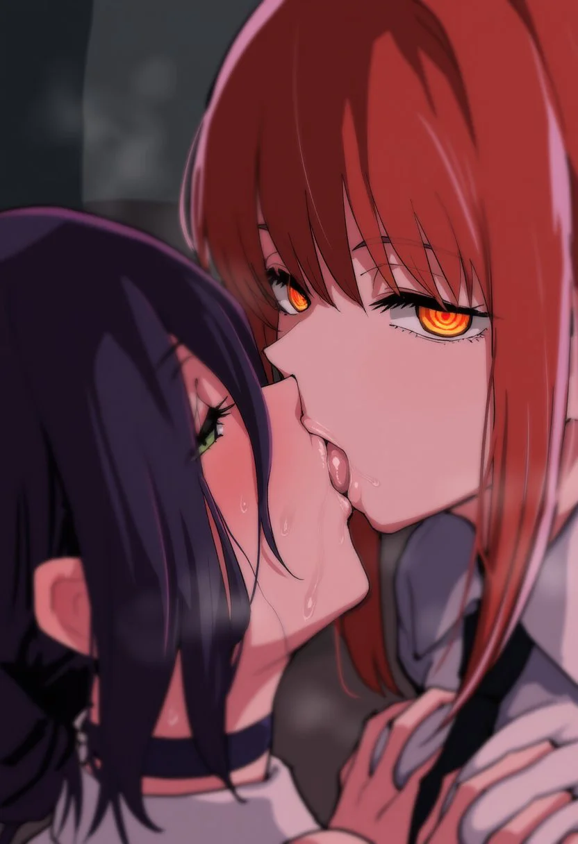【画像】レゼとマキマが濃厚なベロチューしてる画像