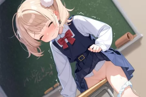 【二次エロ】しぐれういが教室でこっそりオナニーしてるエロ画像