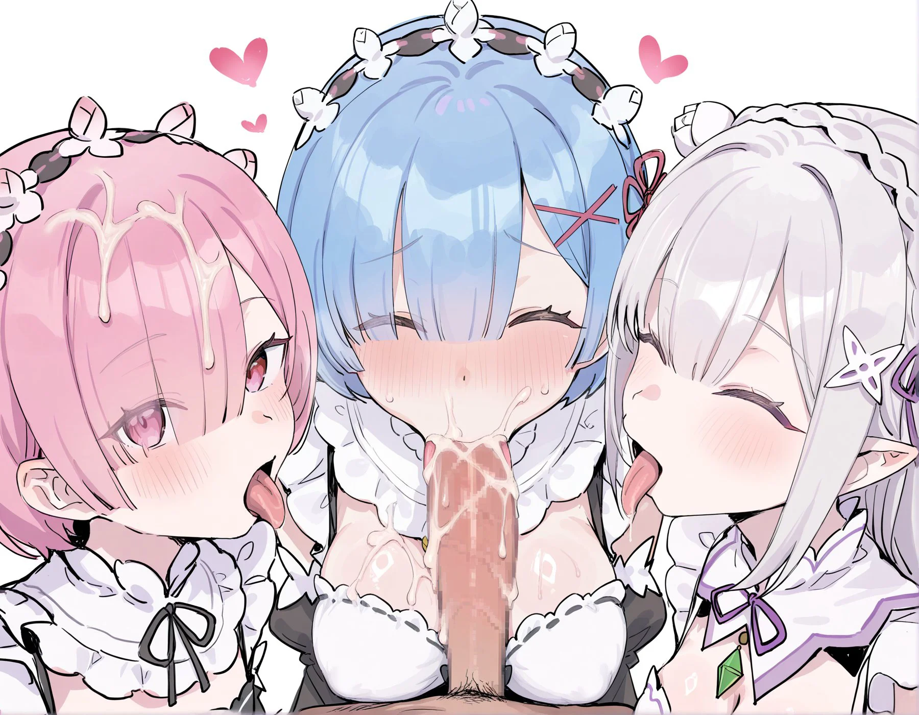 【画像】エミリア、レム、ラムといろんなコスでえっちしまくるエロ画像