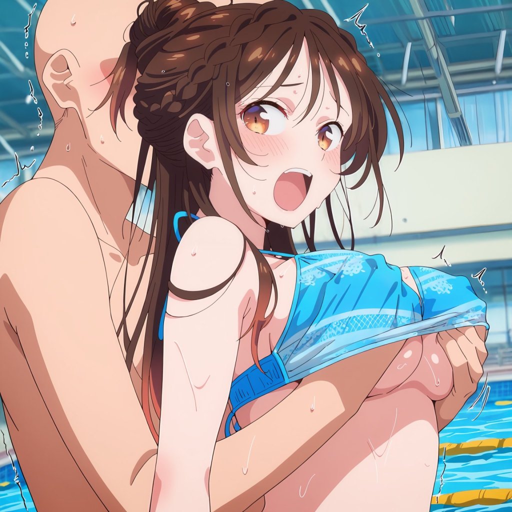 【画像】水原千鶴がプールでレ●プされちゃってるエロ画像