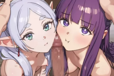 【二次エロ】女の子のほっぺにおち◯ぽ擦り付けるエロ画像