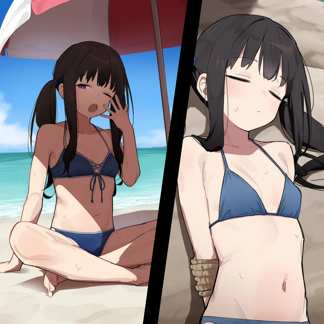 【二次エロ】井ノ上たきなが海で寝てたら拘束されてそのまま….