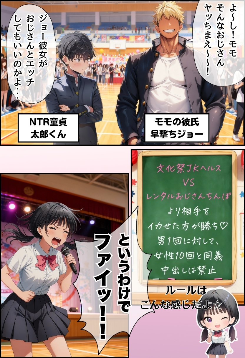 【エロ漫画】文化祭J◯ヘルス VS レンタルおじさんちんぽ 59ページ目