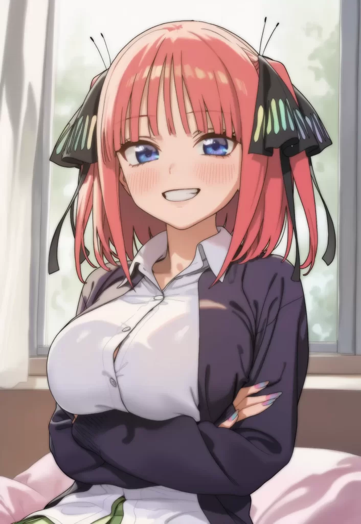 【画像】中野二乃が喉奥までち●ぽぶち込まれてるエロ画像