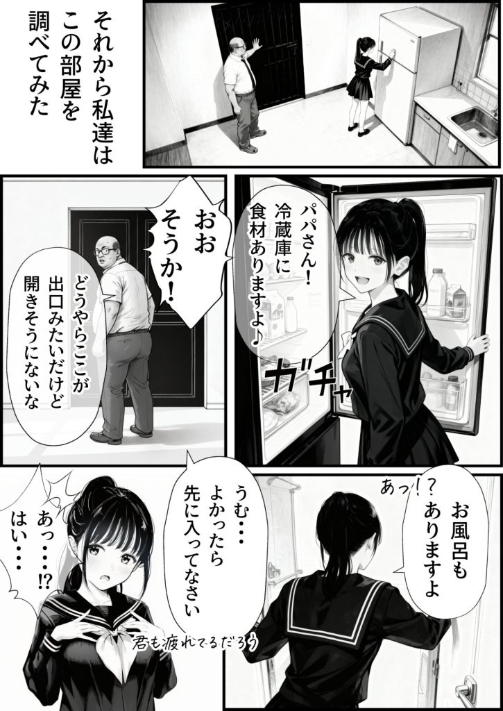 【エロ漫画】セックスしないと出られない部屋に娘の親友と閉じ込められたんだが・・・
