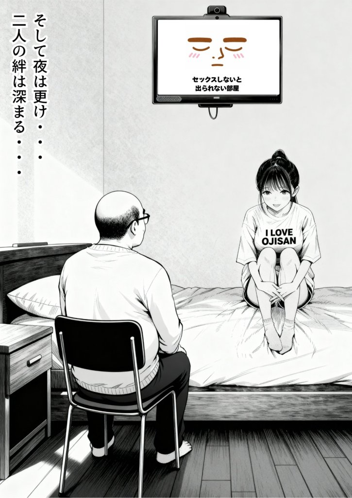【エロ漫画】セックスしないと出られない部屋に娘の親友と閉じ込められたんだが・・・