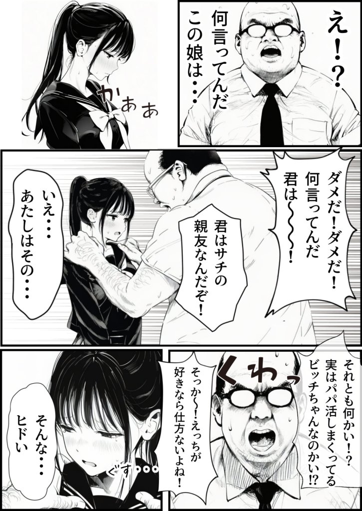 【エロ漫画】セックスしないと出られない部屋に娘の親友と閉じ込められたんだが・・・
