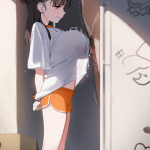 【二次エロ】巨乳女の子の着衣パイズリで抜いてもらうエロ画像