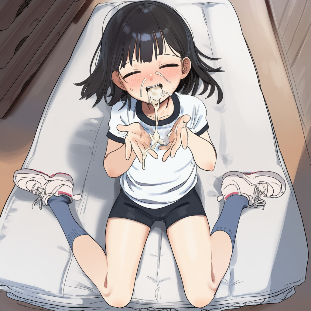 【二次エロ】体育館でフェラ抜きしてるエロ画像集 22枚目
