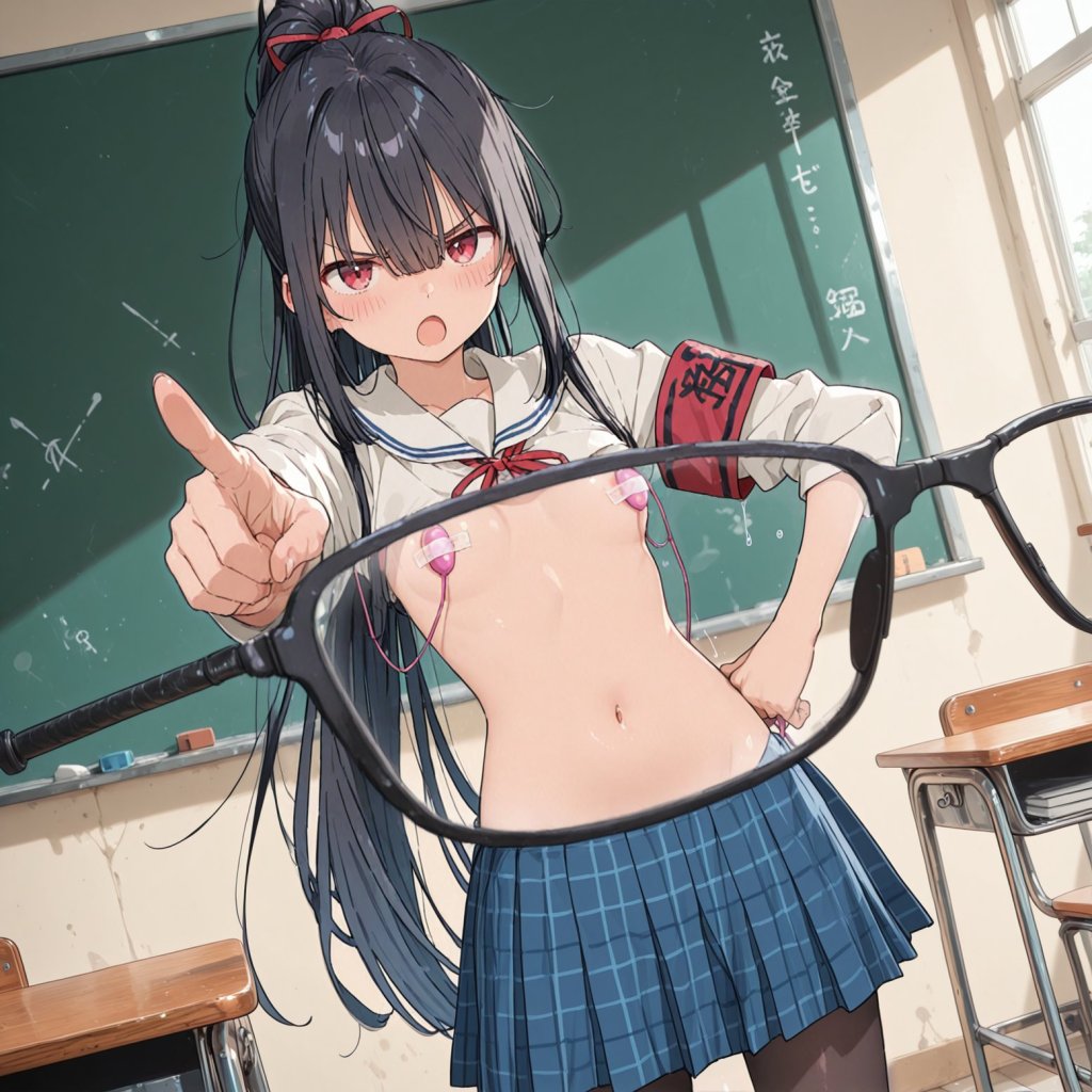 【二次エロ】透けちゃうメガネでえっちなカラダ覗いちゃうエロ画像