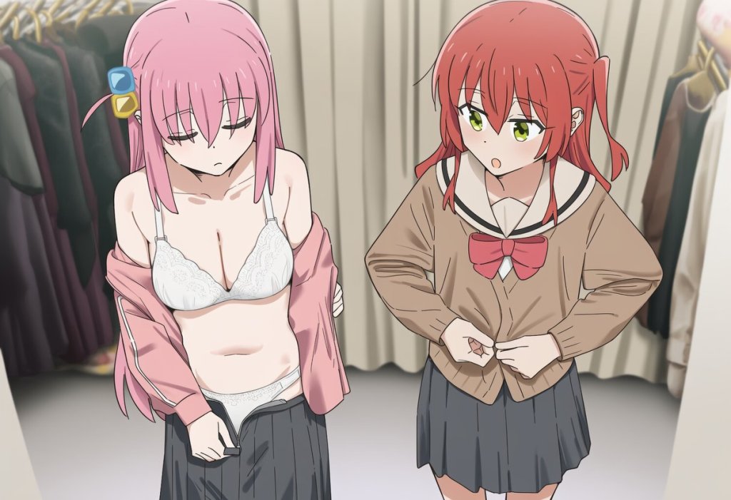 【画像】後藤ひとりと喜多郁代が更衣室でエロいことしちゃってるエロ画像