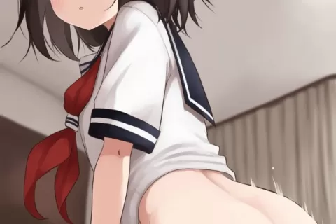 【二次エロ】制服×騎乗位えっち
