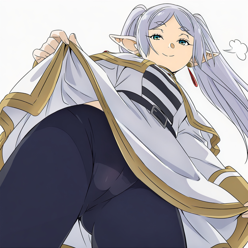 【画像】自慢げにたくし上げて見せてくれるフリーレン