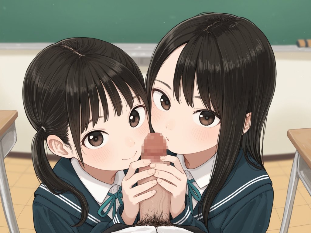 【二次エロ】ちんちんに興味津々な女の子たち 2枚目