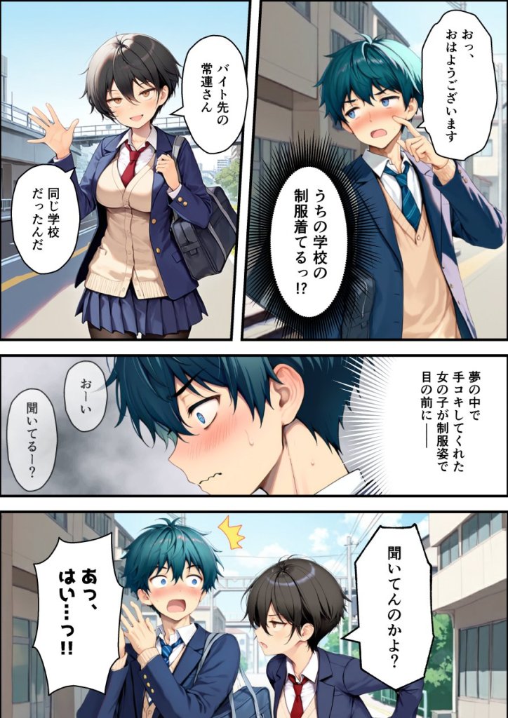 【エロ漫画】目つきの悪いボーイッシュなTSカフェ店員さんはお願いしたら中出しセックスさせてくれる(チョロい) 25ページ目