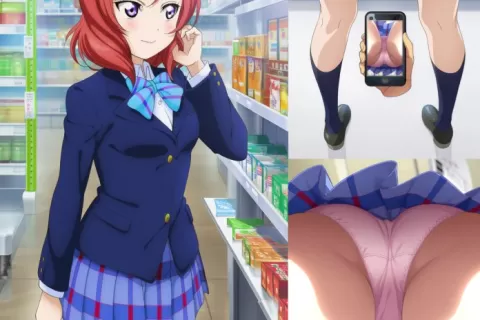 【画像】ラブライブ!逆さ撮りおぱんつエロ画像集