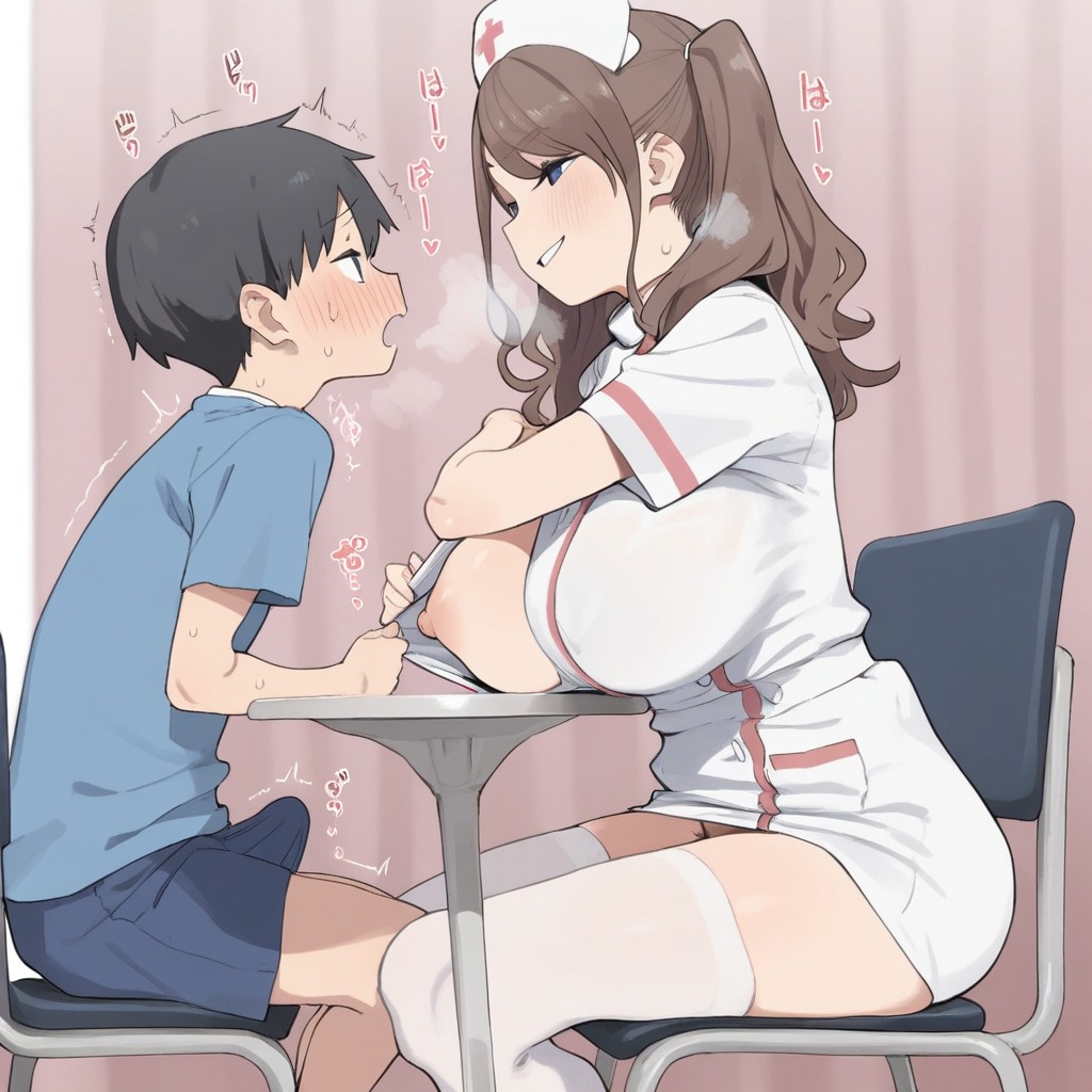 【二次エロ】えっちなナースさんにおちんちん検診してもらうエロ画像