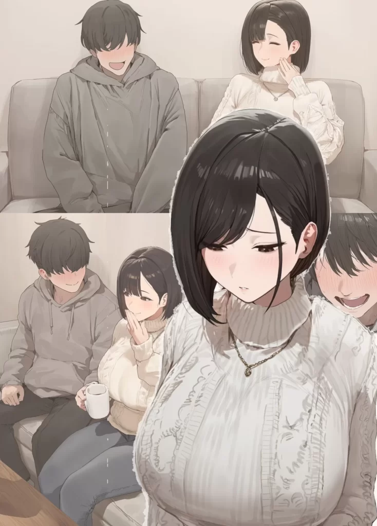 【エロ漫画】欲求不満で寂しがり屋な人妻（36）から食事に誘われただけのはずがいつのまにか甘々な不倫関係になっていた