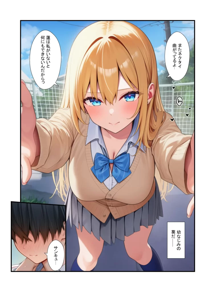 【エロ漫画】金髪ギャル女子校生が幼馴染と初体験！体育倉庫でイチャらぶセックス