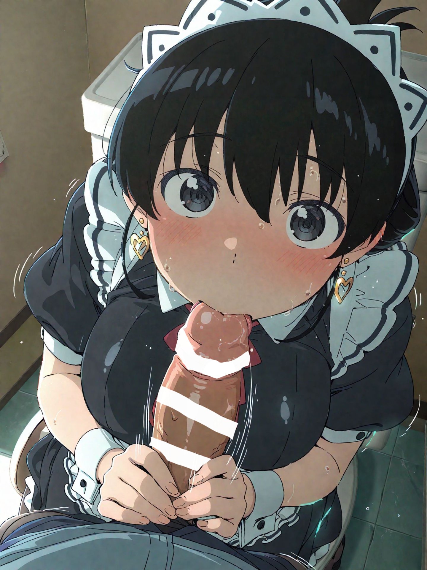 【画像】荒砥凪先輩にトイレで抜いてもらうエロ画像♥